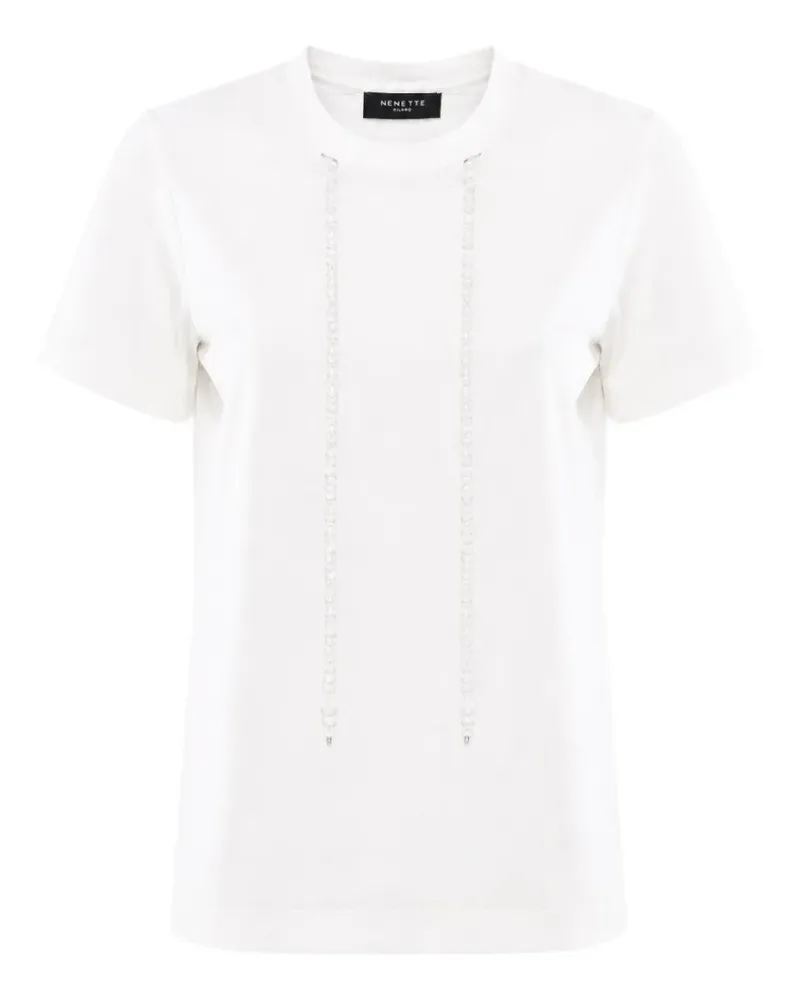 NENETTE Fersi T-Shirt mit Kristallen - Weiß Weiß