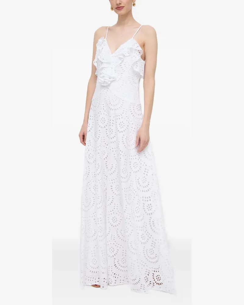 Silvian Heach Gerüschtes Maxikleid mit Ösen - Weiß Weiß