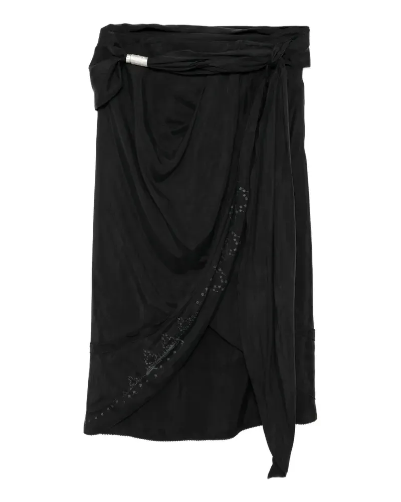 Hyein Seo draped midi skirt - Schwarz Schwarz