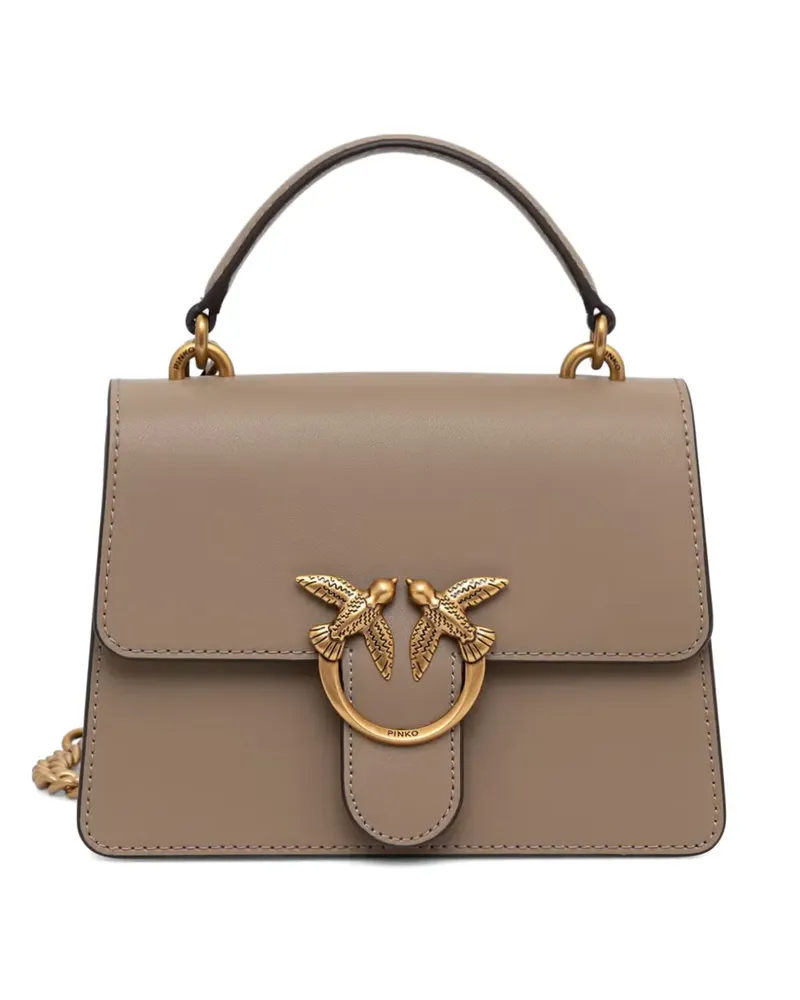 Pinko mini Love leather handbag - Nude Nude
