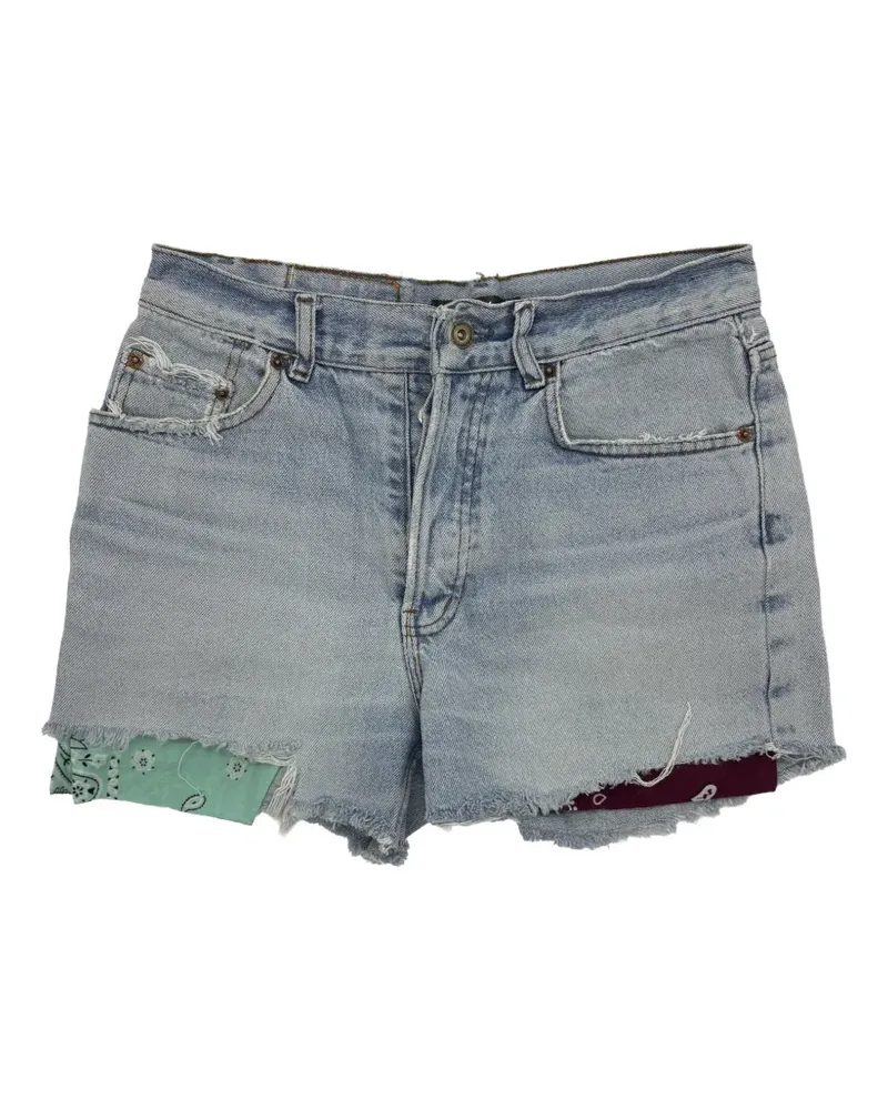 HTC Hollywood Trading Company bandana-insert frayed shorts - Blau Blau