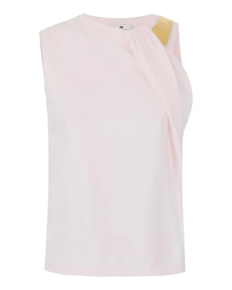 Elisabetta Franchi T-Shirt aus Jersey mit Schmuckdetail - Rosa Rosa