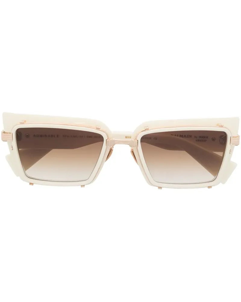 Balmain Eckige Admirable Sonnenbrille - Weiß Weiß