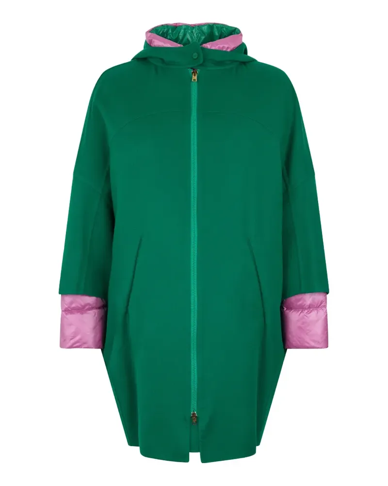 Herno contrasting-cuff single-breasted coat - Grün Grün