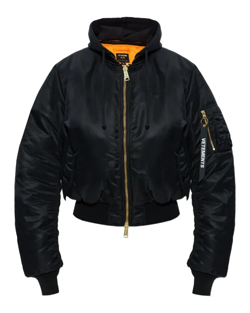 VETEMENTS hooded bomber jacket - Schwarz Schwarz