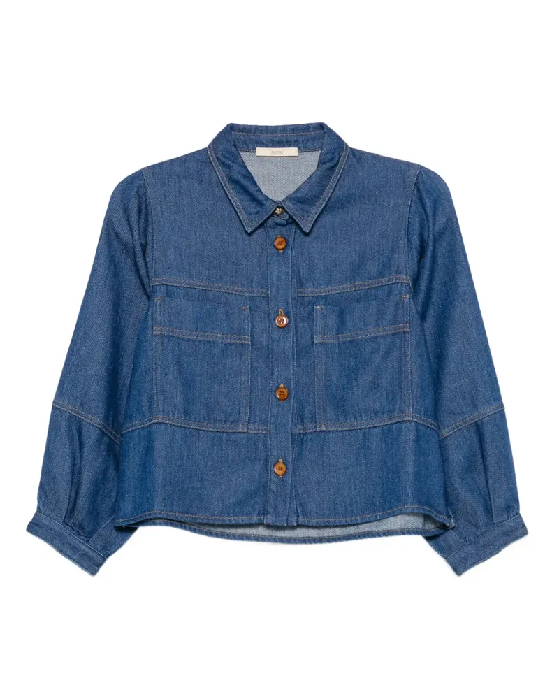 Sessùn contrast-stitched jacket - Blau Blau