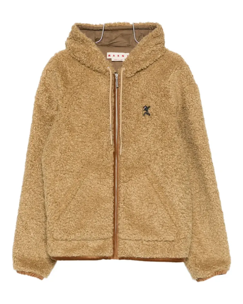 Marni hooded zip-up jacket - Nude Nude