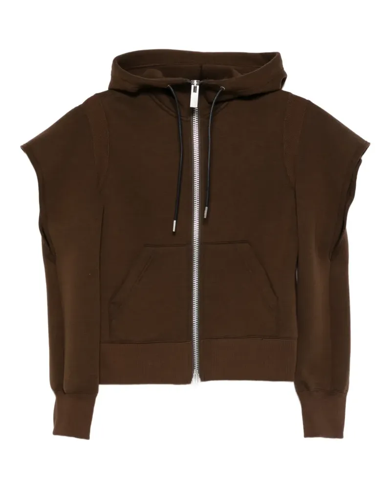 Sacai hooded zip hoodie - Braun Braun