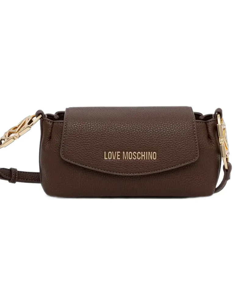 Moschino logo-lettering cross body bag - Braun Braun