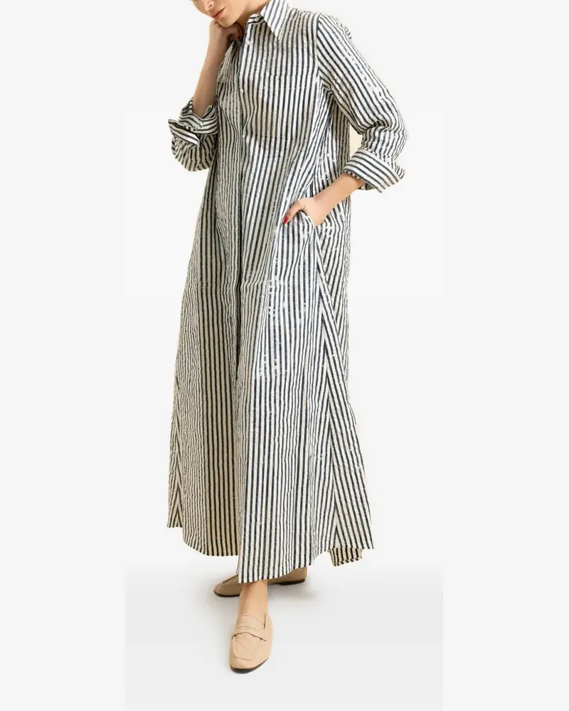 TWP Jennys striped dress - Weiß Weiß