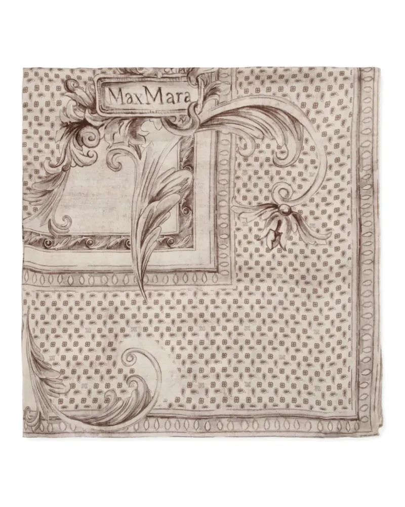 Max Mara Schal mit Print - Nude Nude