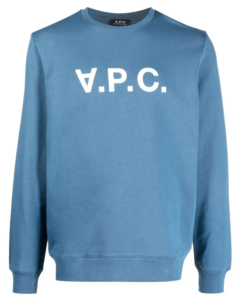A.P.C. Sweatshirt mit Logo-Print - Blau Blau