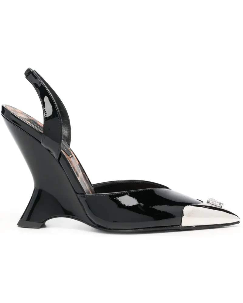 Philipp Plein Sandalen aus Lackleder 105mm - Schwarz Schwarz