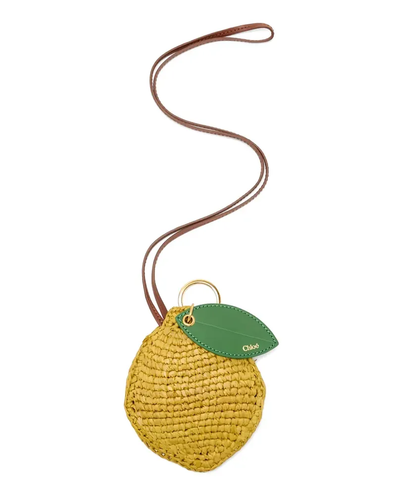 Chloé lemon-shaped woven bag charm - Gelb Gelb