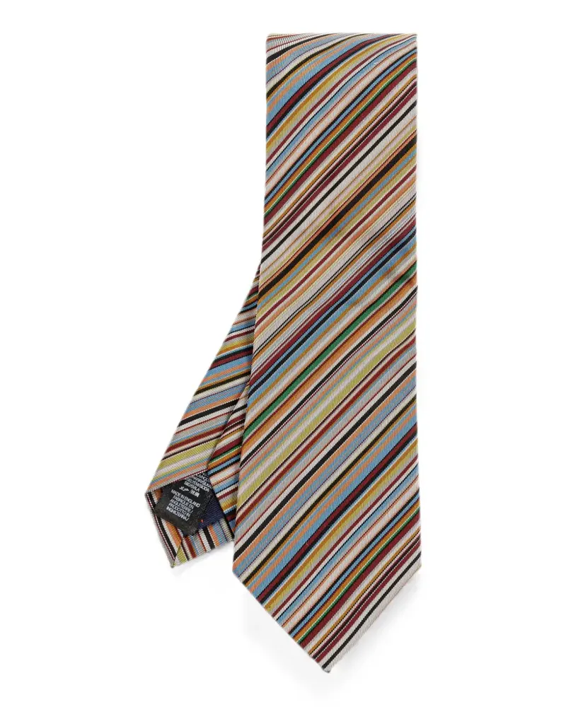 Paul Smith Signature Stripe Seidenkrawatte - Nude Nude