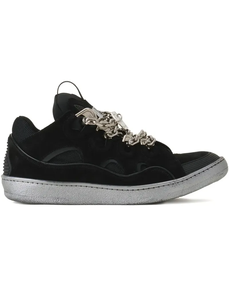 Lanvin Sneakers mit Kettenschild - Schwarz Schwarz