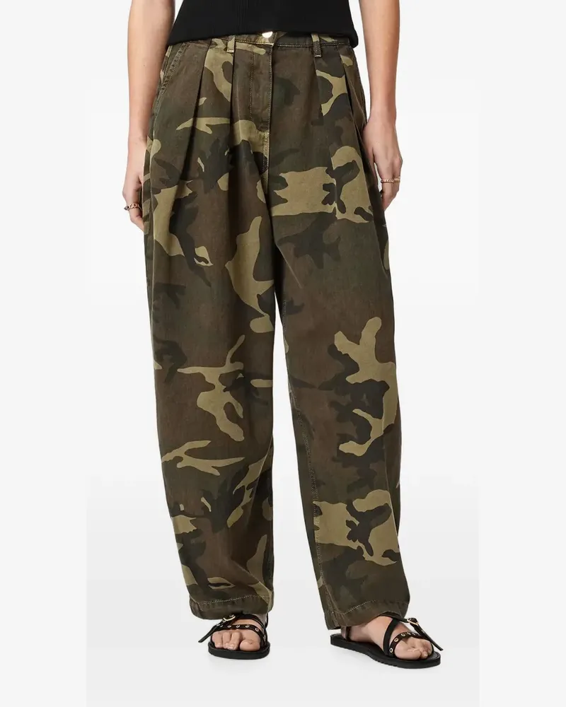 AllSaints camouflage-print pleated trousers - Grün Grün