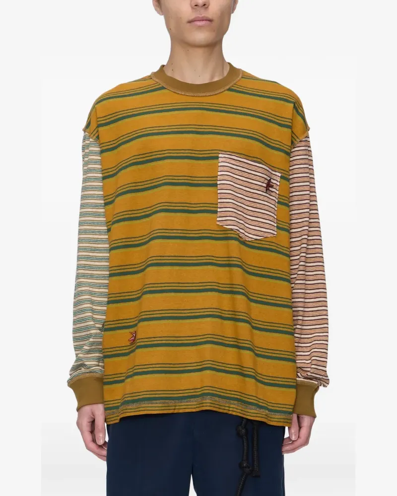 Song For The Mute striped crew-neck sweatshirt - Gelb Gelb