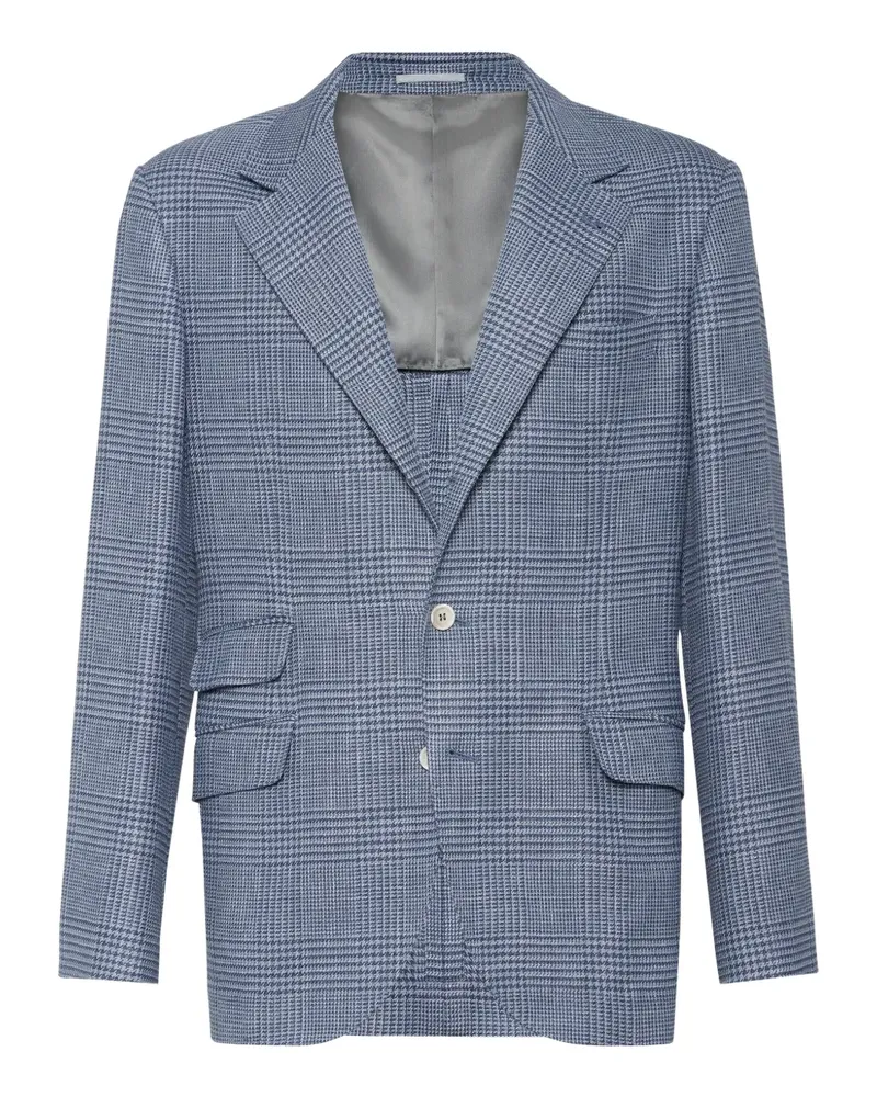 Brunello Cucinelli Kariertes Sakko - Blau Blau