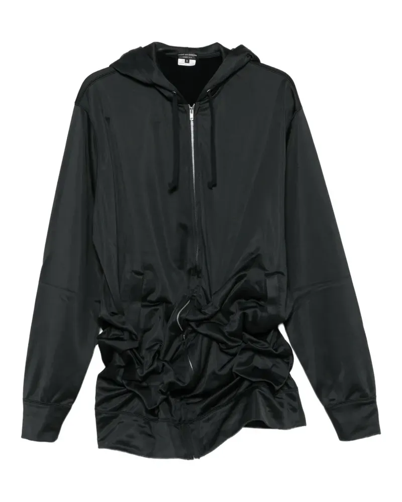 Comme des Garçons ruched zip-up hoodie - Schwarz Schwarz