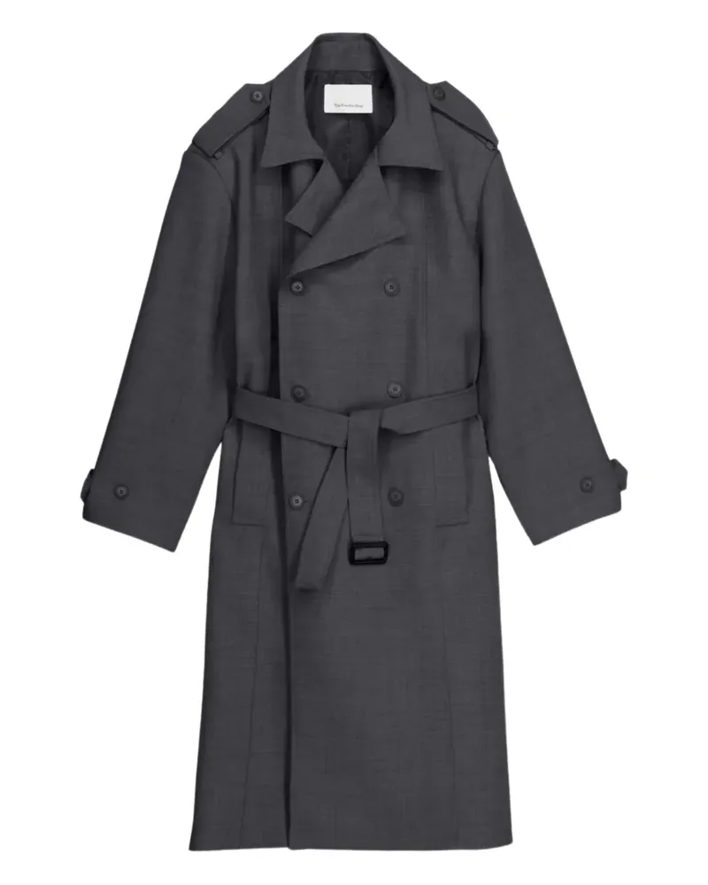 FRANKIE Shop plaid-pattern double-breasted coat - Grau Grau