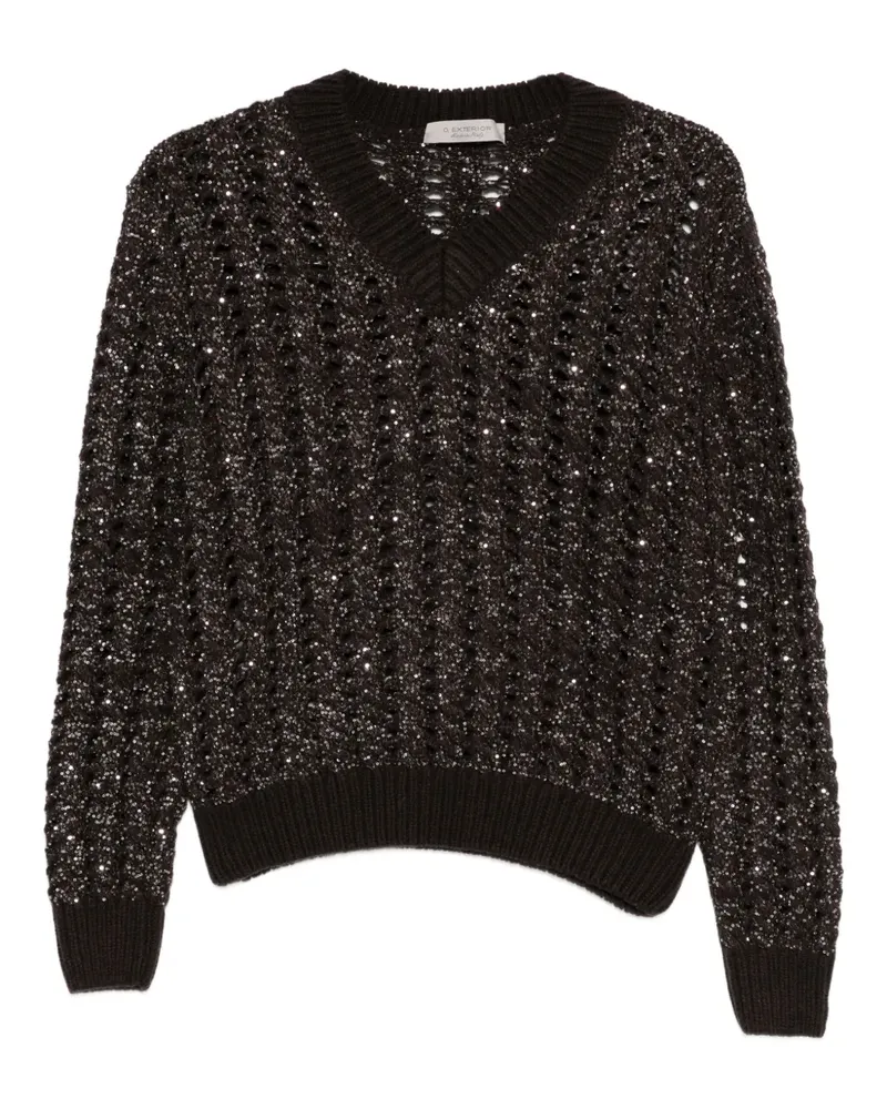 D.EXTERIOR Pullover mit V-Ausschnitt - Braun Braun