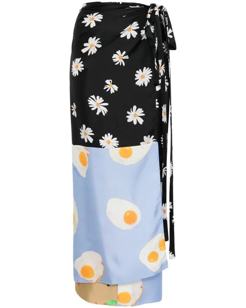 Moschino Maxirock in Colour-Black-Optik - Schwarz Schwarz