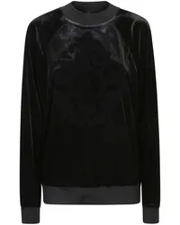 Just Cavalli Sweatshirt aus Velours Schwarz