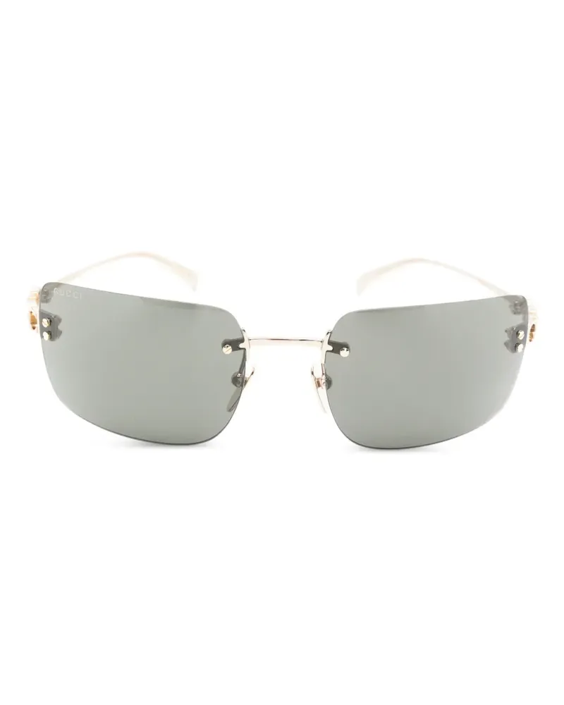 Gucci Rahmenlose Sonnenbrille mit Logo - Gold Gold