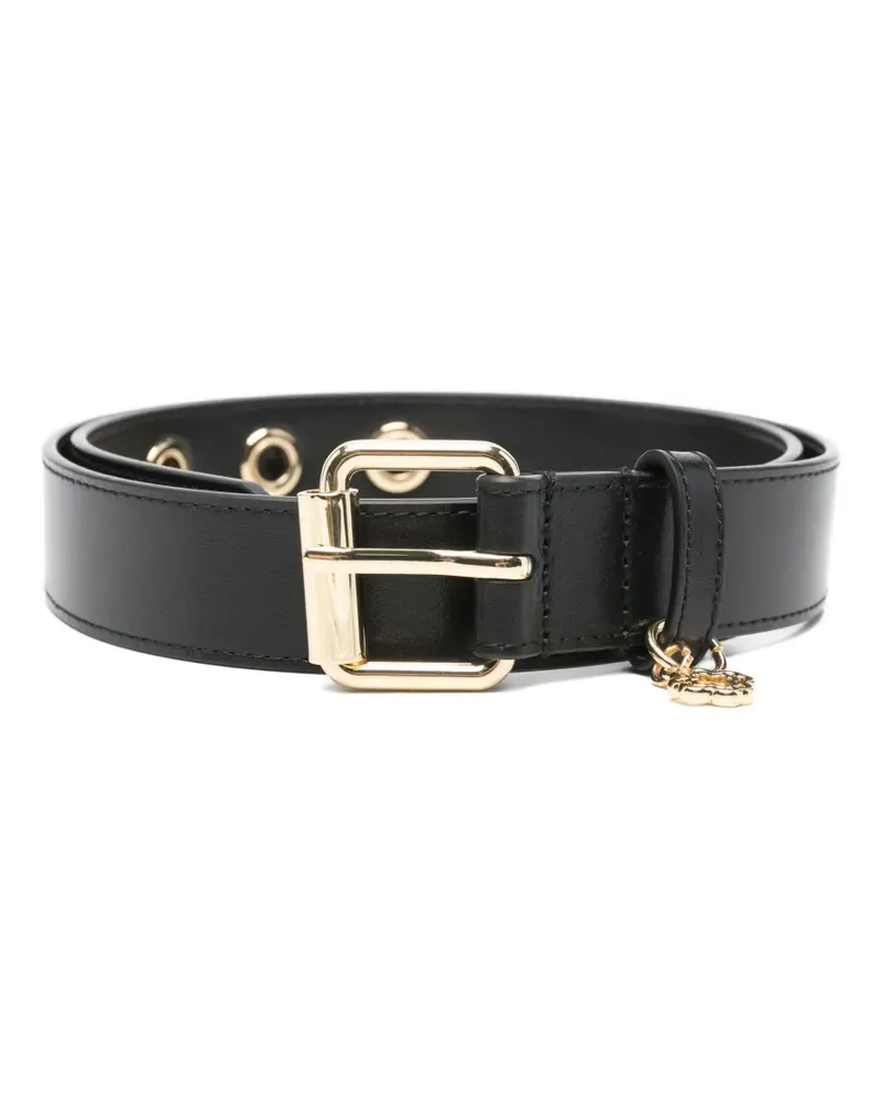 Maje Gürtel mit Blumenanhänger - Schwarz Schwarz