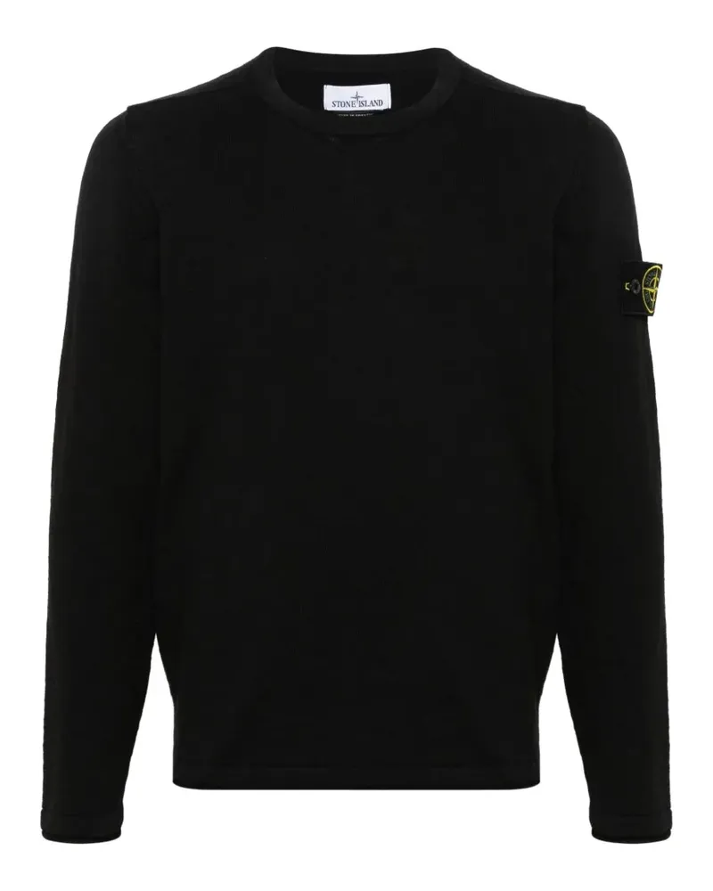 Stone Island logo crew-neck sweater - Schwarz Schwarz