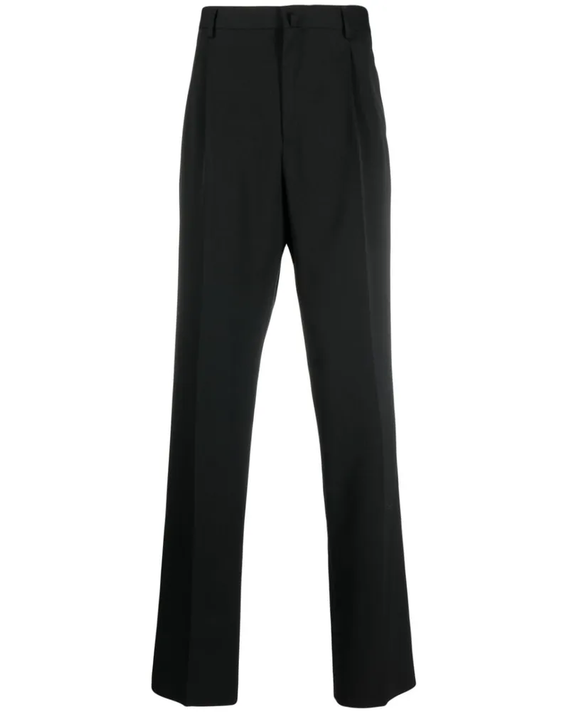 Lanvin Straight-Leg-Hose mit Bundfalten - Schwarz Schwarz