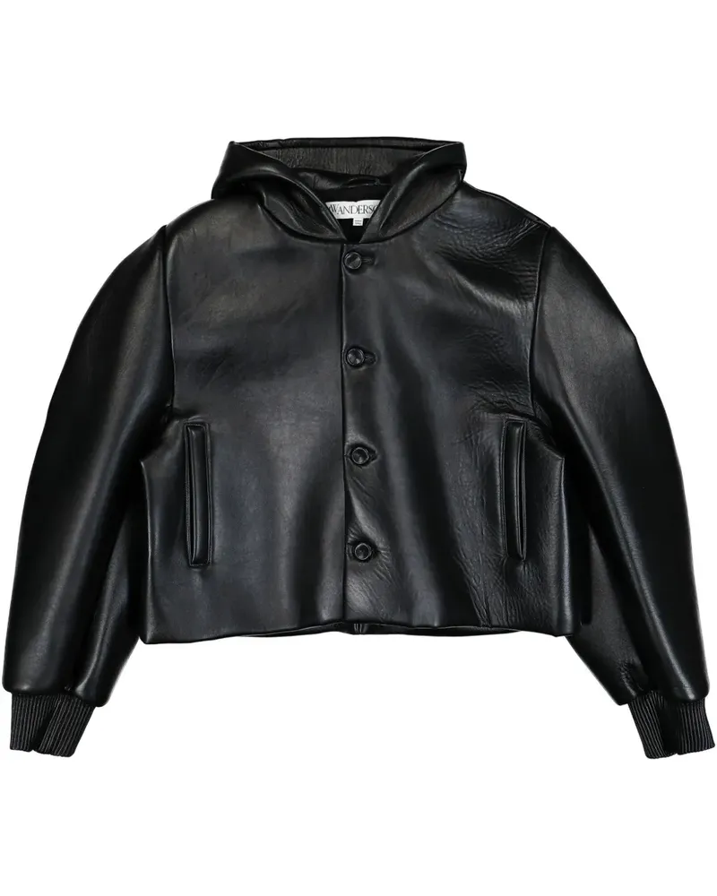 J.W.Anderson Cropped-Lederjacke - Schwarz Schwarz