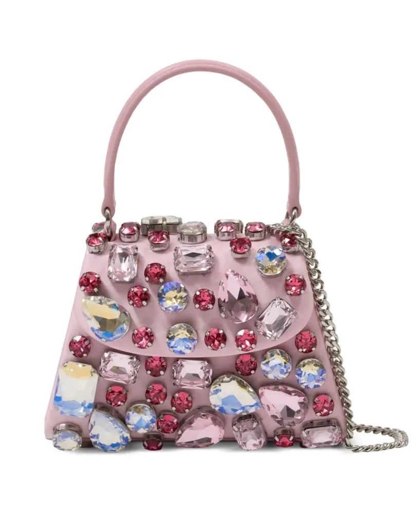 Self-Portrait crystal mini bag - Rosa Rosa