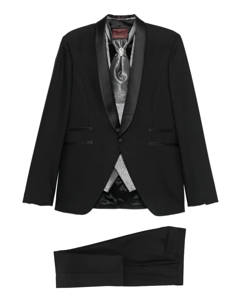 Carlo Pignatelli shawl-lapel single-breasted four-piece suit - Schwarz Schwarz