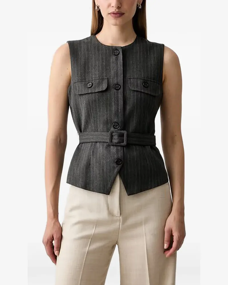 JOOP! belted pinstripe waistcoat - Grau Grau