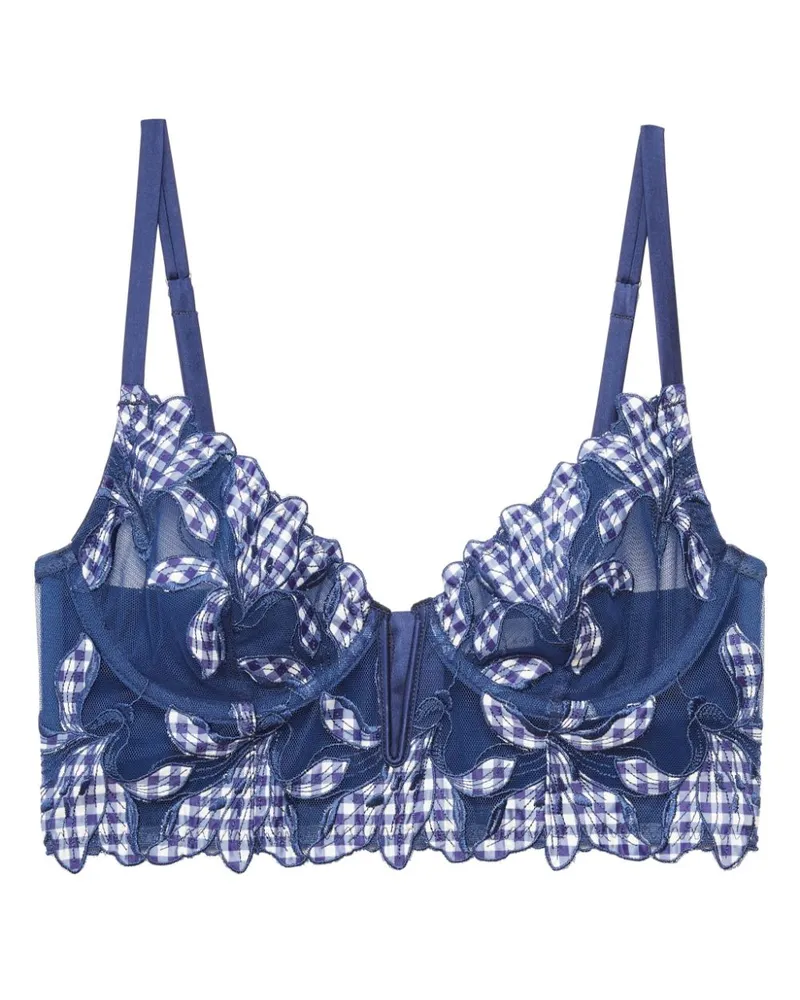 Fleur Du Mal Lily Halbschalen-BH mit Stickerei - Blau Blau
