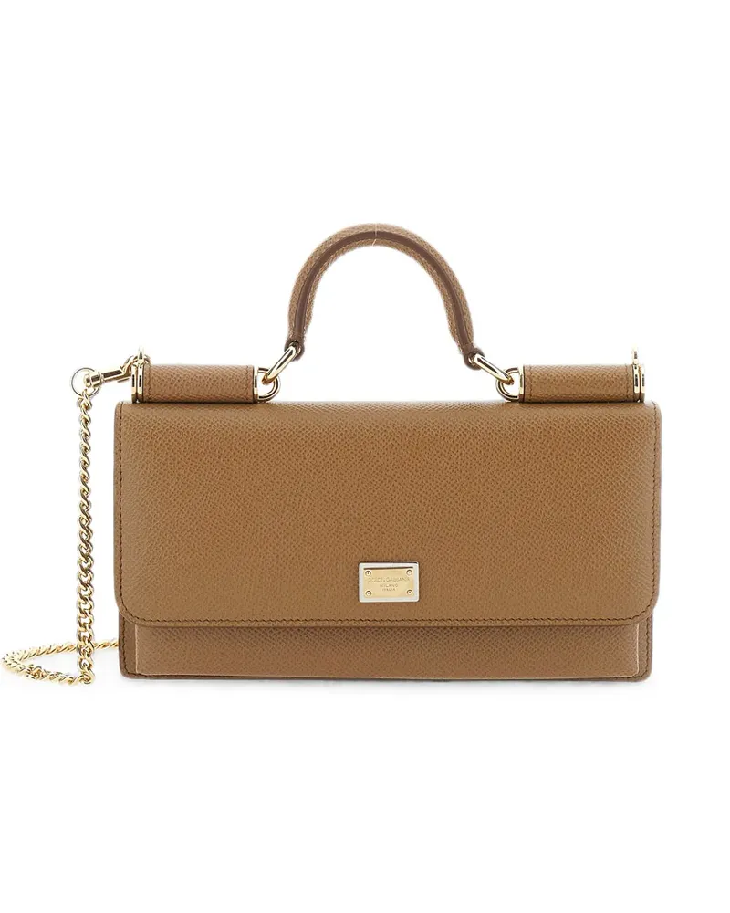 Dolce & Gabbana Dauphine leather mini bag - Nude Nude