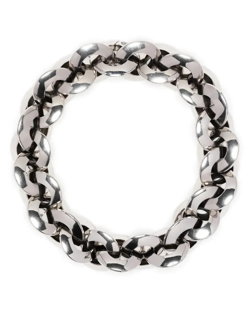 Alexander McQueen Choker mit Ösen - Silber Silber