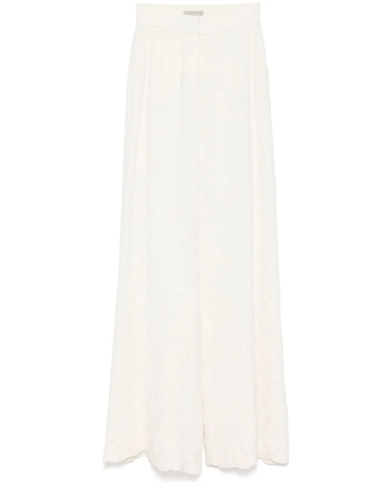 Elie Saab Bestickte Schlaghose - Nude Nude