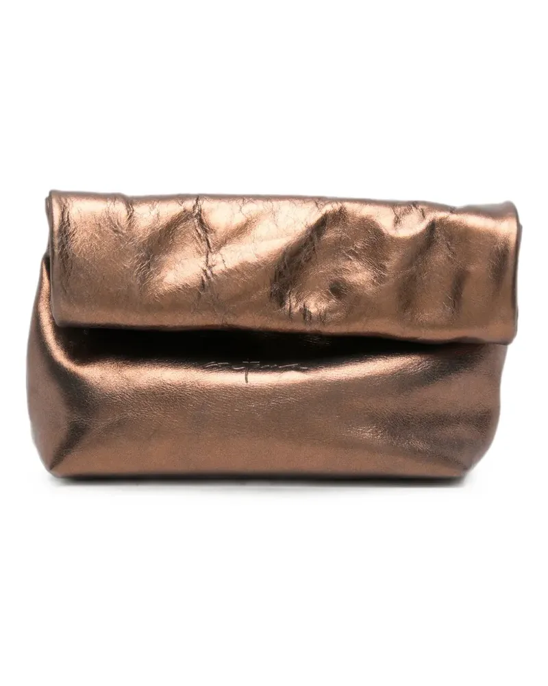 Cortana Delhi metallic-effect clutch bag - Braun Braun
