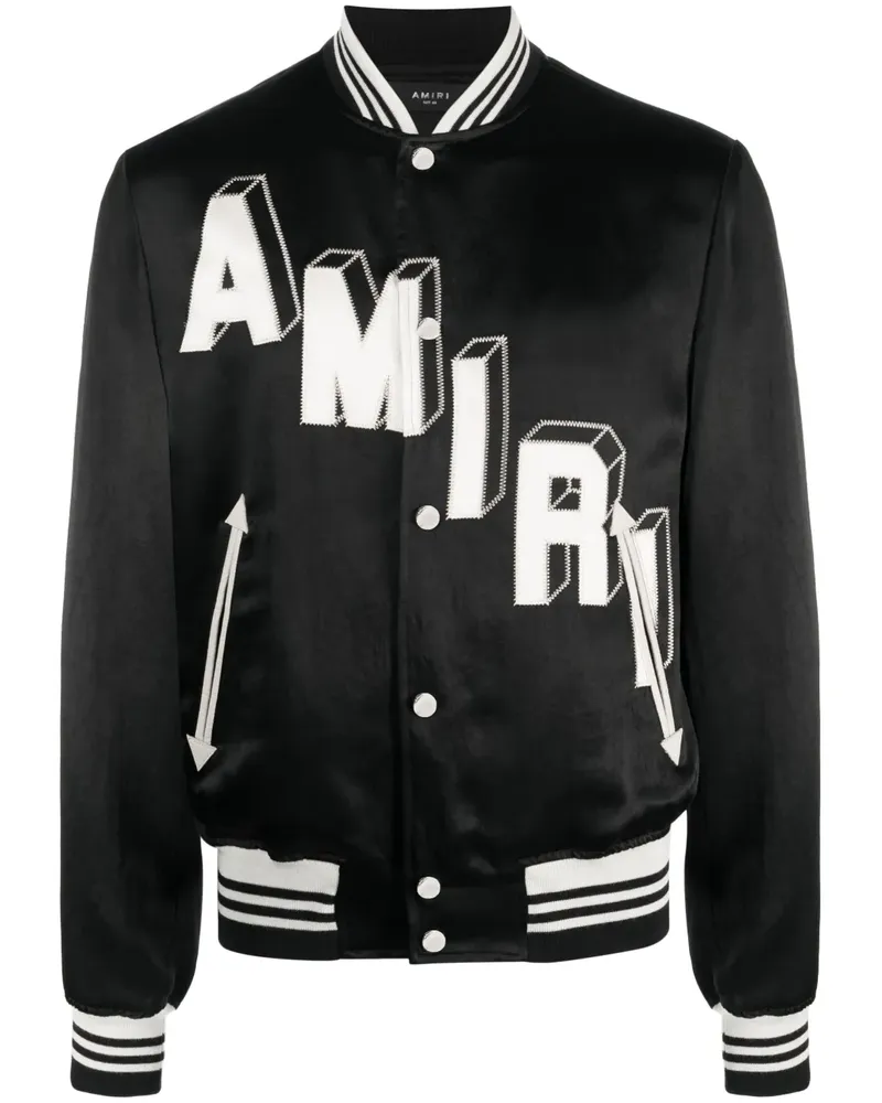 Amiri Collegejacke mit aufgesticktem Logo - Schwarz Schwarz