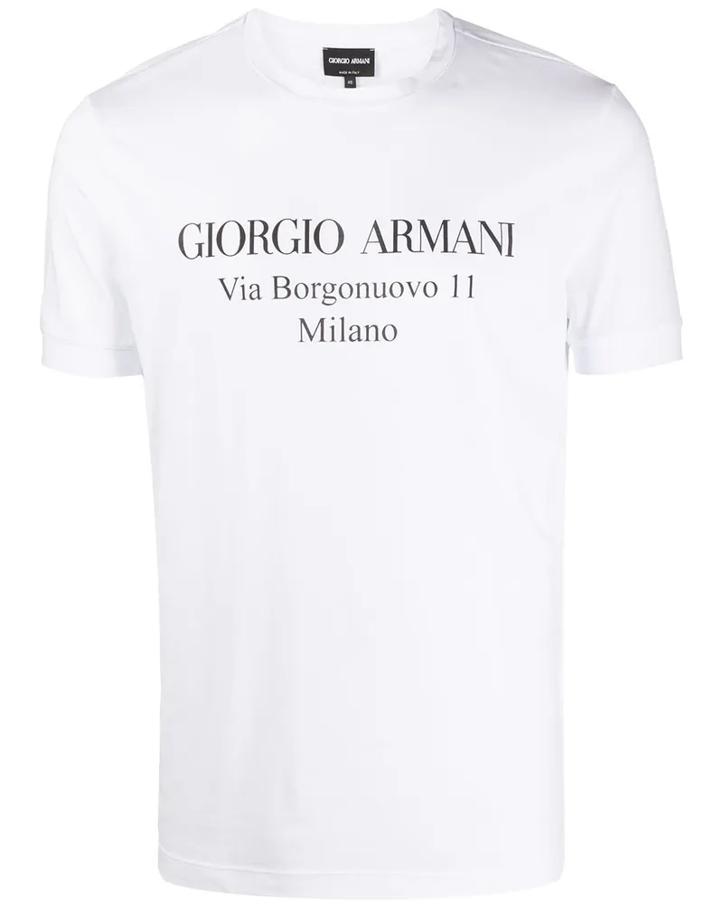 Giorgio Armani T-Shirt mit Logo-Print - Weiß Weiß