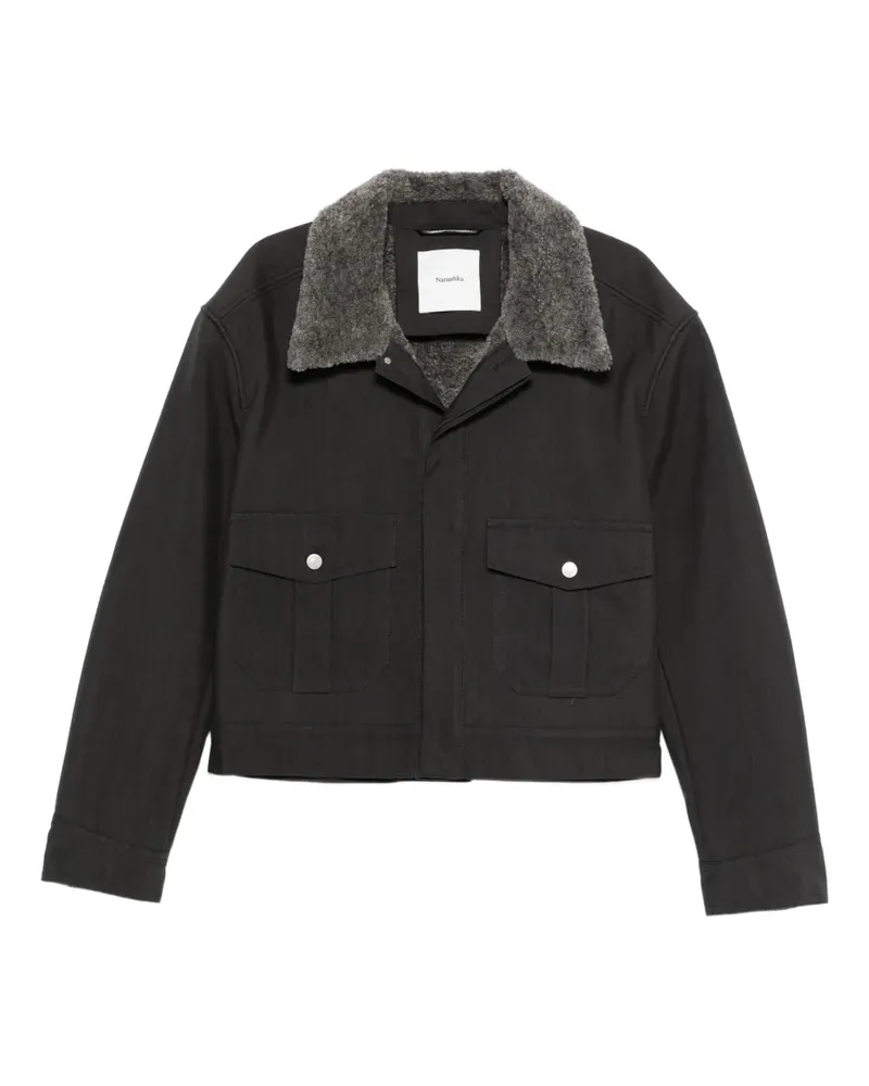 Nanushka Jacke mit Faux-Shearling-Kragen - Grau Grau