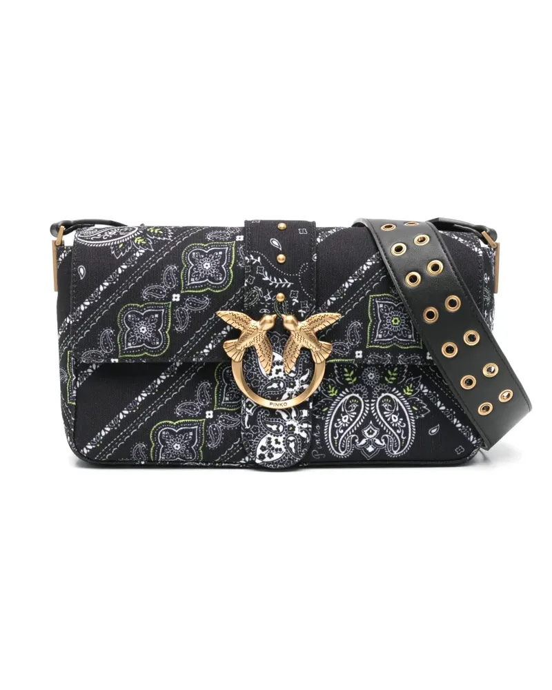 Pinko Schultertasche mit Paisley-Print - Schwarz Schwarz