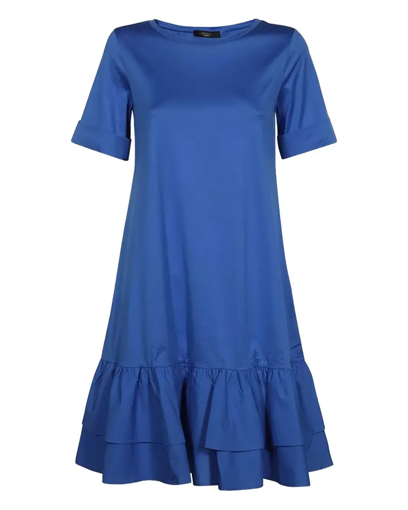 Max Mara Minikleid mit Rüschen - Blau Blau