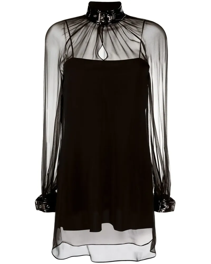 Moschino Bluse mit Schnallenkragen - Schwarz Schwarz