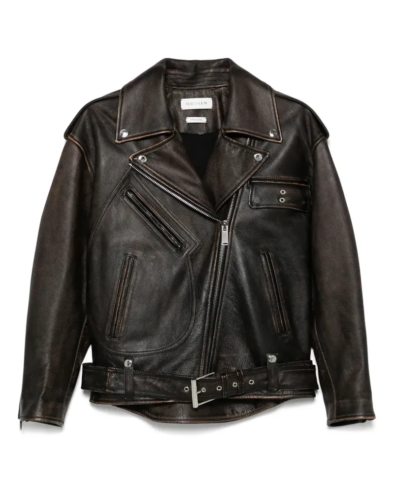 Alexander McQueen Klassische Lederjacke - Braun Braun