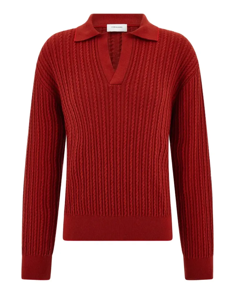 Ferragamo knitted polo top - Rot Rot