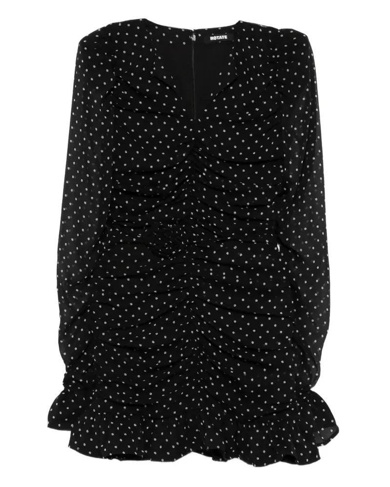 ROTATE Birger Christensen floral-dot mini dress - Schwarz Schwarz